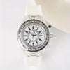 Glow-in-the-Dark LED Trendy Couple'S Watch with Crystal Embellishments, Silicone Strap, and Luminous Display - Perfect for Casual Attire, Casual Watch|Glamorous Timepiece|Polycarbonate Case