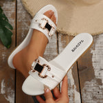 Stylish Comfortable Slip-On Sandals for Women - Round Toe Design - Perfect for Indoor And Outdoor Use, Casual Wear And Holidays with a Flat Low Heel