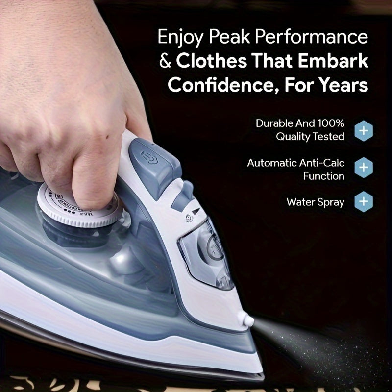 1Pc, Clothes Steam Iron With Non-stick Soleplate And Adjustable Thermostat Control, Equipped With Overheat Safety Protection At 120V