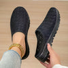 [Lightweight Slip-On Sneakers] Quanzhou Shoes Women's Lightweight Breathable Knit Slip-On Sneakers - Pink, All-Season Casual Walking Shoes with Stability Support, Fabric Upper & MD Sole, Everyday Footwear | Comfortable Wear |
