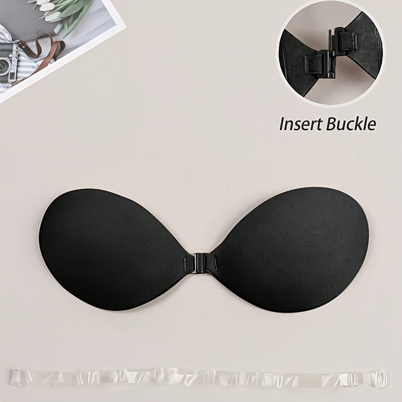 Women's Sexy Breast Gathering Patch Anti-Slip Lightweight Invisible Bra with Removable Straps
