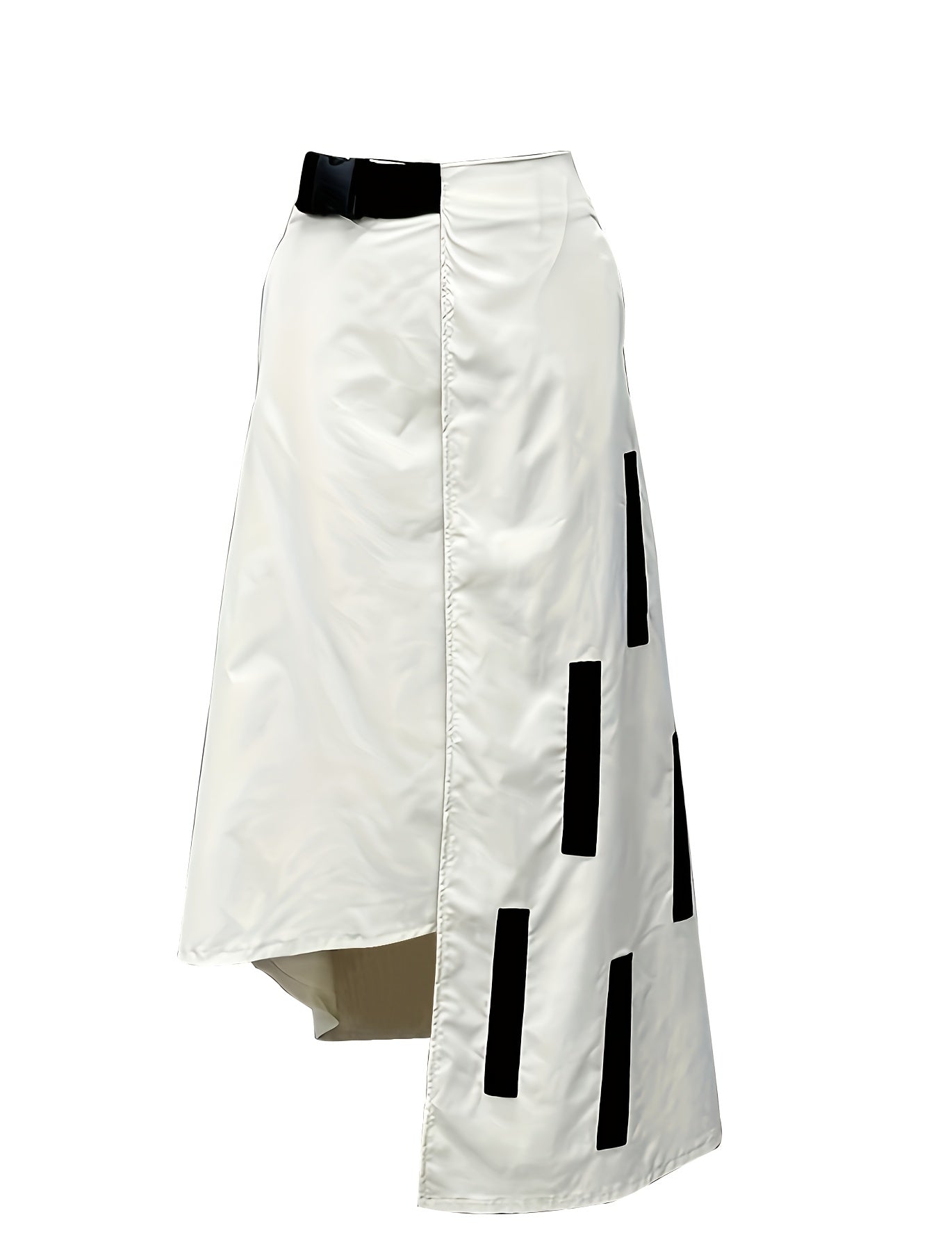 Elegant Olive Green A-Line Midi Skirt for Women - Chic Asymmetrical Hem, High Waist, Polyester, Machine Washable - Versatile Solid Color, Non-Stretch Fabric