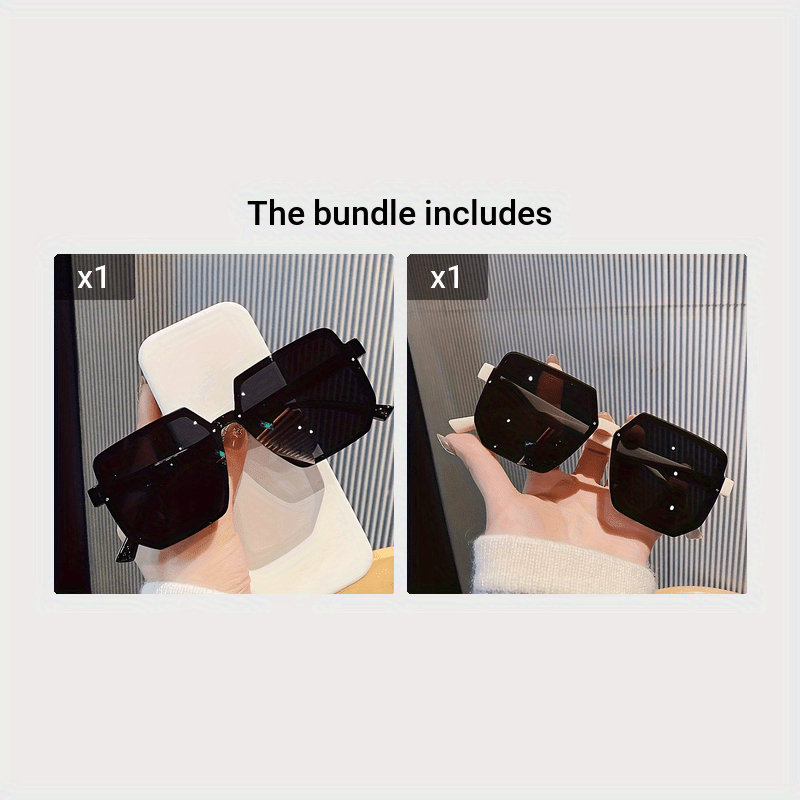 Oversized Square Fashion Fashion Glasses for Women & Men - Black Plastic Frames with Clear Lenses, Stylish Design for Shopping, Parties & Everyday Use, Shopping Glasses | Unisex Fashion Glasses | Durable Eyeglasses