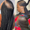 36 Inch Full Lace Front Wig Cornrow Double Lace Braided Wigs For Black Women Twist Box Side Part Braided Lace Wig Faux Locs Braids Wigs Prepluck Synthetic Butterfly Braided Wigs