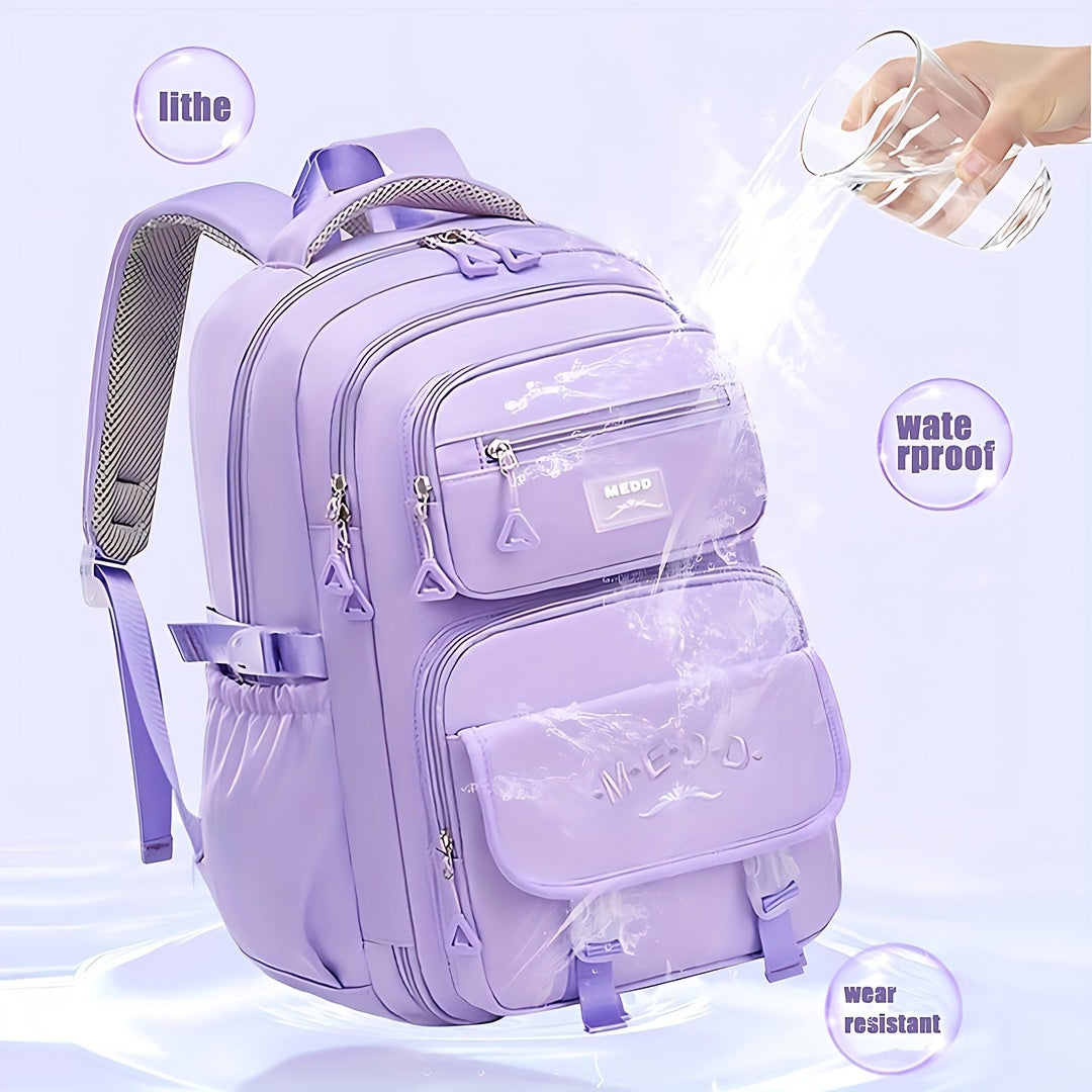 15.6-Inch Large Capacity Minimalist Laptop Backpack - Water-Resistant Nylon, Lightweight, Trolley Sleeve, Laptop Compartment, Zipper Closure, 80cm Adjustable Shoulder Strap - Perfect for Outdoor Travel, Casual Fashion, and Da