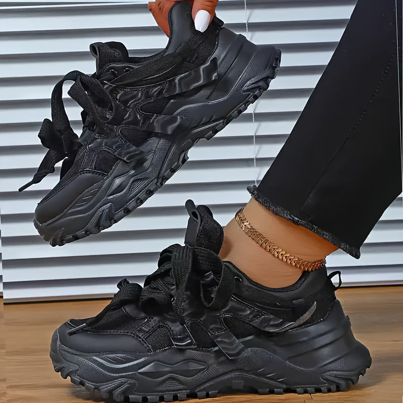Women's Thick-soled Sneakers - High-top Mesh Dad Shoes with Cushioned Sole, Suitable for Fitness/Fashion Retro Walking Shoes (Breathable Arch Support, Lightweight and Comfortable)
