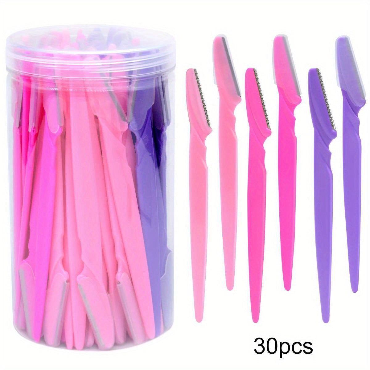 Set of 30pcs Eyebrow Pet Scissors Suit, Stainless Steel Blades, Portable Face Trimmer for Eyebrow Trimming and Hair Removal, Safe Grip Beauty Tools