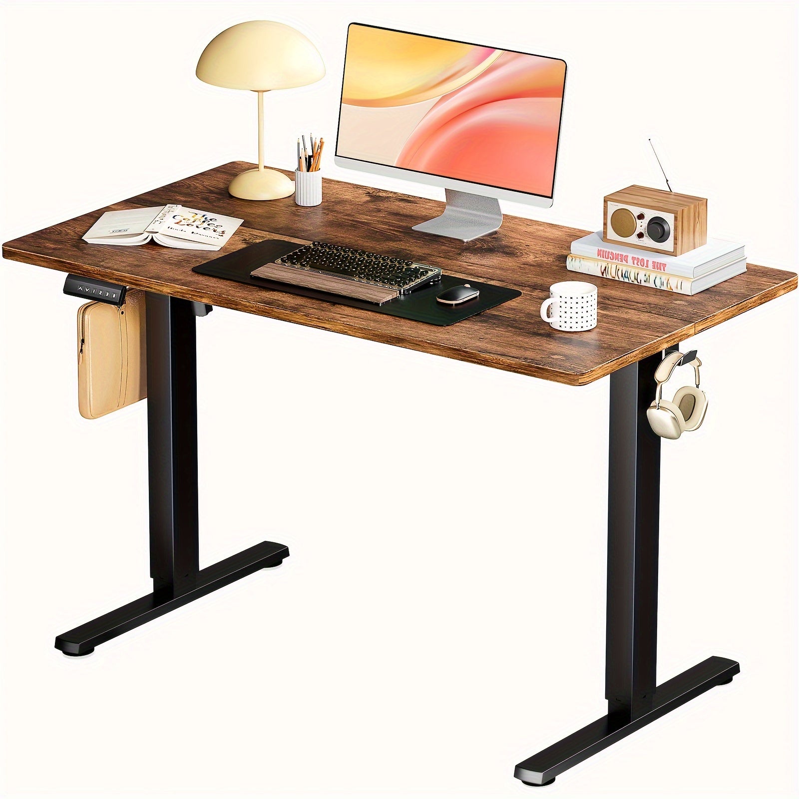 Height Adjustable Electric Standing Desk - 40/48/55/63 Inch Motorized Lift Computer Task Table with Spacious Workspace - Ergonomic Rising Desk for Office and Home with 4 Color Options