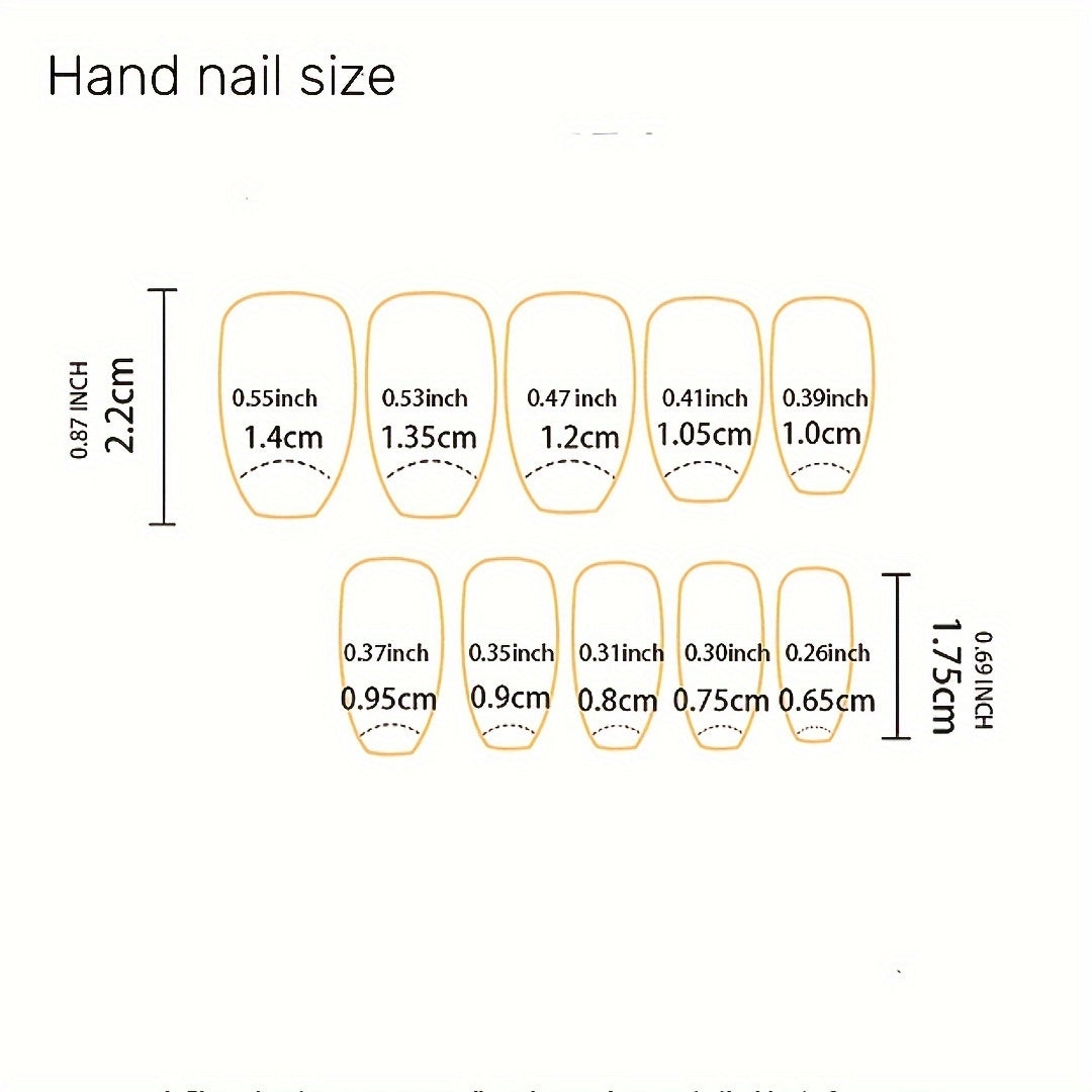 24pcs Mixed Color Short Square False Nails Set, Sexy Mature Style with Heart Pattern, Glossy Finish, Nail Art for Manicure