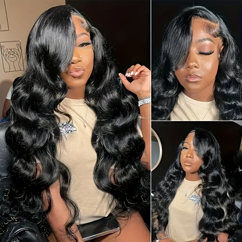 Body Wave 4 Bundles with Closure Brazilian 12A Unprocessed Virgin Human Hair 4x4 Free Part Closure Body Wavy Human Hair Bundles with Closure Natural Color Free Part HD Lace Transparent