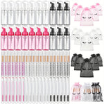 Lash Cleaning Kit - 80pcs 20 Eyelash Shampoo Foam Pump Dispensers, 20 Lash Aftercare Bag, Brushes, Pipes, Colorful For Party Favors