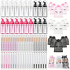 Lash Cleaning Kit - 80pcs 20 Eyelash Shampoo Foam Pump Dispensers, 20 Lash Aftercare Bag, Brushes, Pipes, Colorful For Party Favors