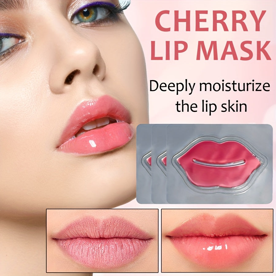 10pcs Cherry And Collagen Jelly Lip Mask, Effectively Moisturizes Lip Skin, Brightens Lip Skin, Bidding Farewell to Dryness And Dullness, Making Lip Skin Brighter And More Delicate, Lip Care, Soft Texture, Comfortable Fit