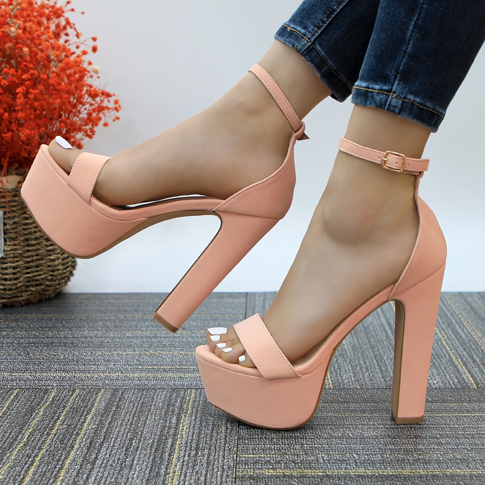 Women'S Platform High-heeled Sandals Thick Waterproof Platform High-heeled Sandals Fashion High-heeled Sandals, Exquisite Fashion, Suitable For Parties, Office Various Occasions
