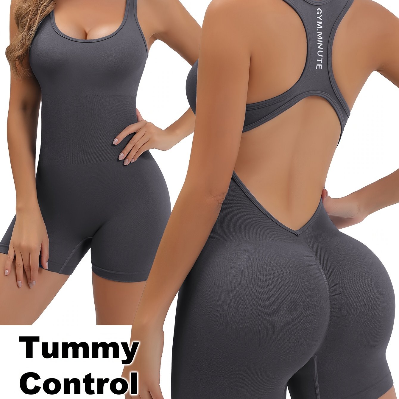 Women's High-Stretch Seamless Brown Jumpsuit Bodysuit - Soft, Breathable, 4-Way Stretch for Yoga, Tennis & Fitness - Quick-Dry, No Sheer Fabric, Machine Washable