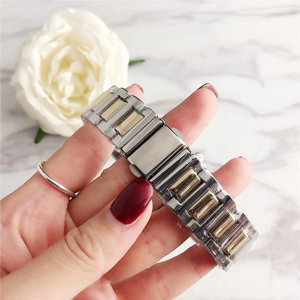 Quartz Watch For Women Stainless Steel Wrist Watch Alloy Pointer With Bracelet Set For Gifts Women daily uses Gifts For Eid