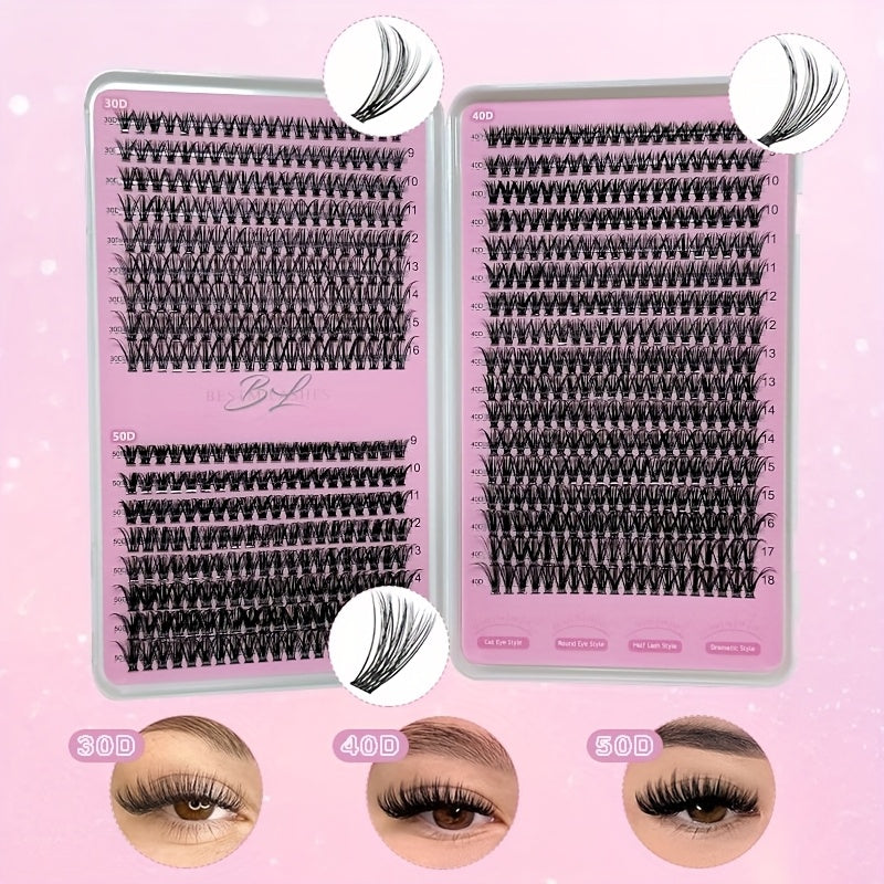 Multi-Style Lash Book Kit - Natural & Fluffy Mix Length Individual Lashes with Tweezer, Bond & Seal, Remover, Comfortable Wear At Home, Beginner-Friendly, Wispy, Dramatic Volume Lash Book Set Perfect Valentine's Day Gifts
