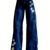 Imitation Jeans Wide Leg Versatile Flared High Waisted 3D Printed Women'S Baggy Pants Abstract Geometry Element A Line Hanging Feel Casual Comfortable Loose Floor Length Pants Spring Autumn Polyester Y2K