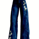 Imitation Jeans Wide Leg Versatile Flared High Waisted 3D Printed Women'S Baggy Pants Abstract Geometry Element A Line Hanging Feel Casual Comfortable Loose Floor Length Pants Spring Autumn Polyester Y2K
