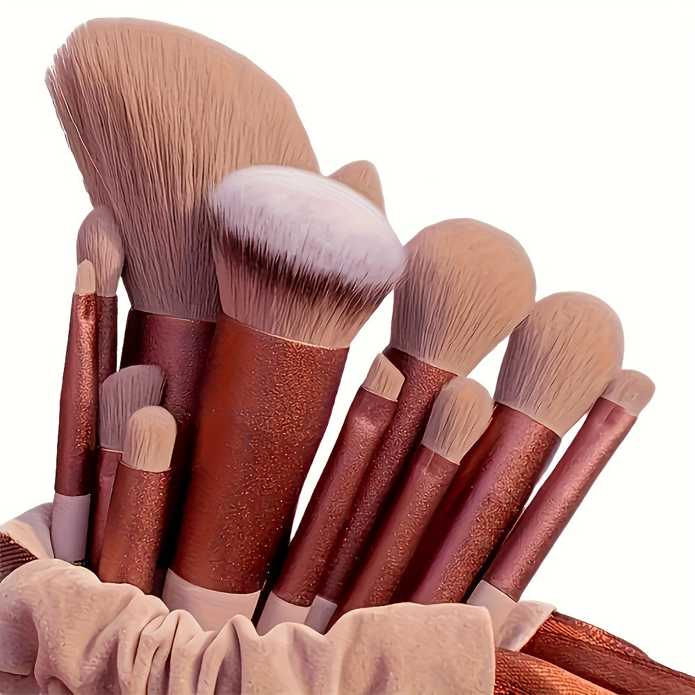 13pcs Professional Makeup Brush Set, Soft Polyester Brush Hair, Create Perfect Makeup, Low Allergy Nylon Brush Hair, Suitable for All Skin Types