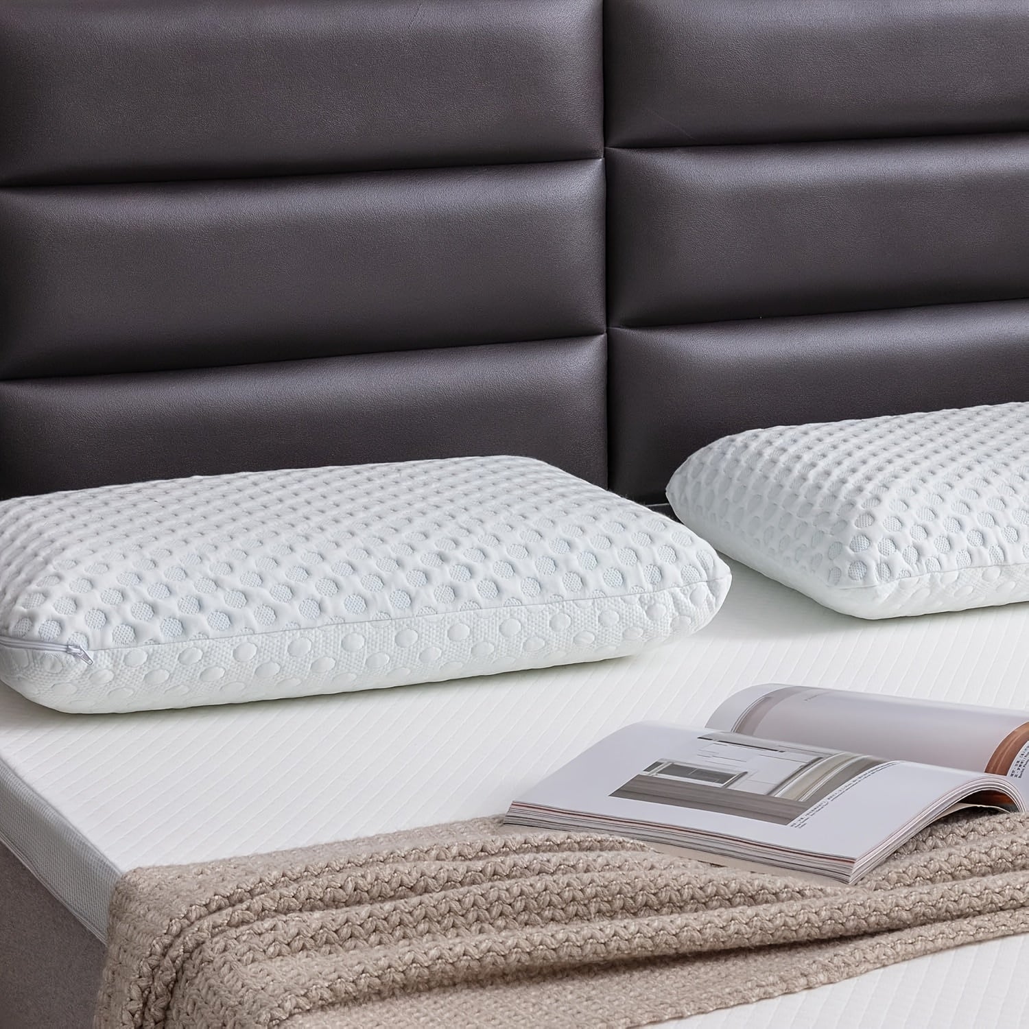 MUUEGM Neck Pillow For Sleeping, Contour Cooling Pillow For Side Sleeper, Bed Pillow For Sleeping Standard Size.