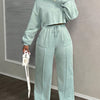 Women's Solid Color Casual Street Style Loose Pocket Drawstring Sports Suit