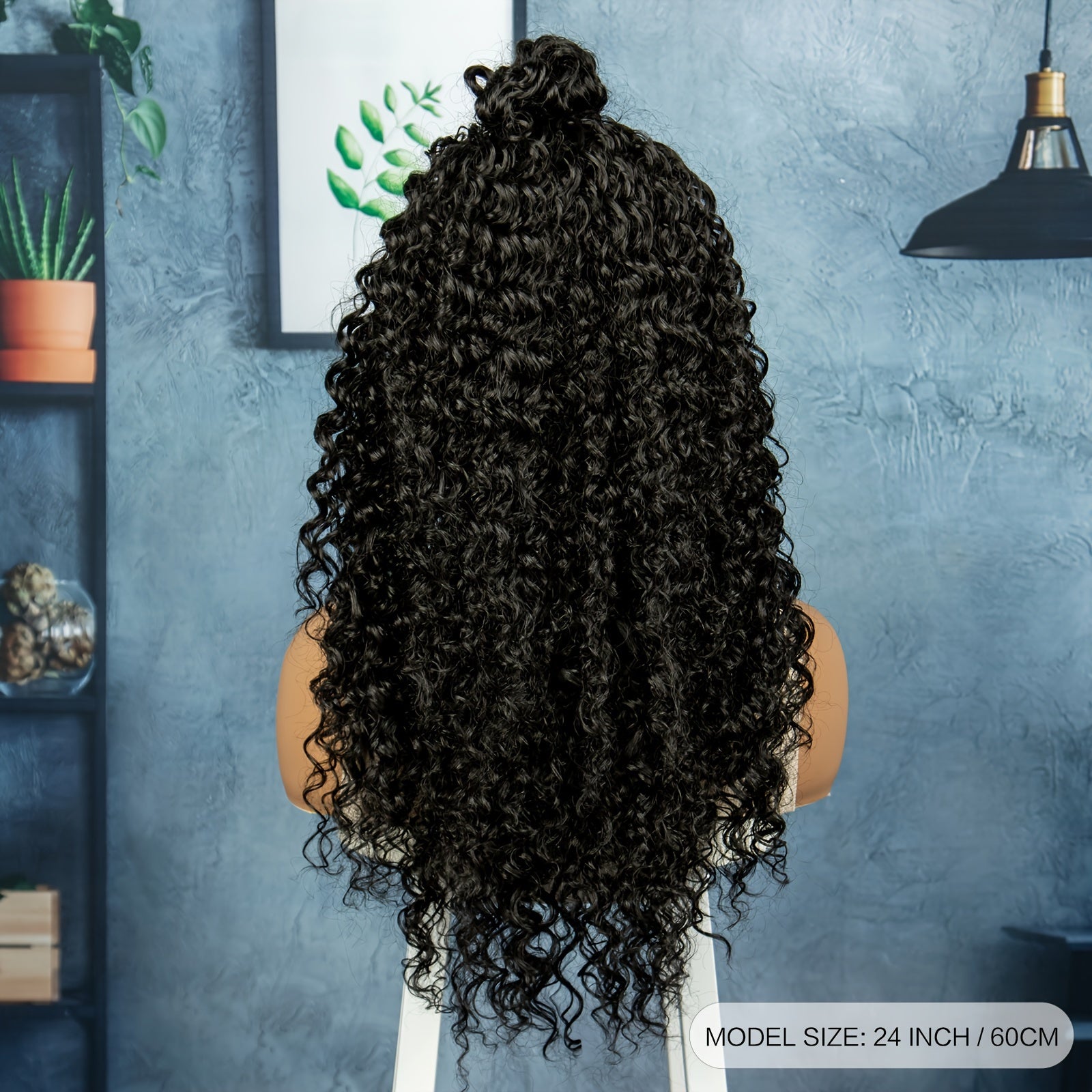13*4 Front Lace High Quality Wig Black Chemical Fiber Braid Headband