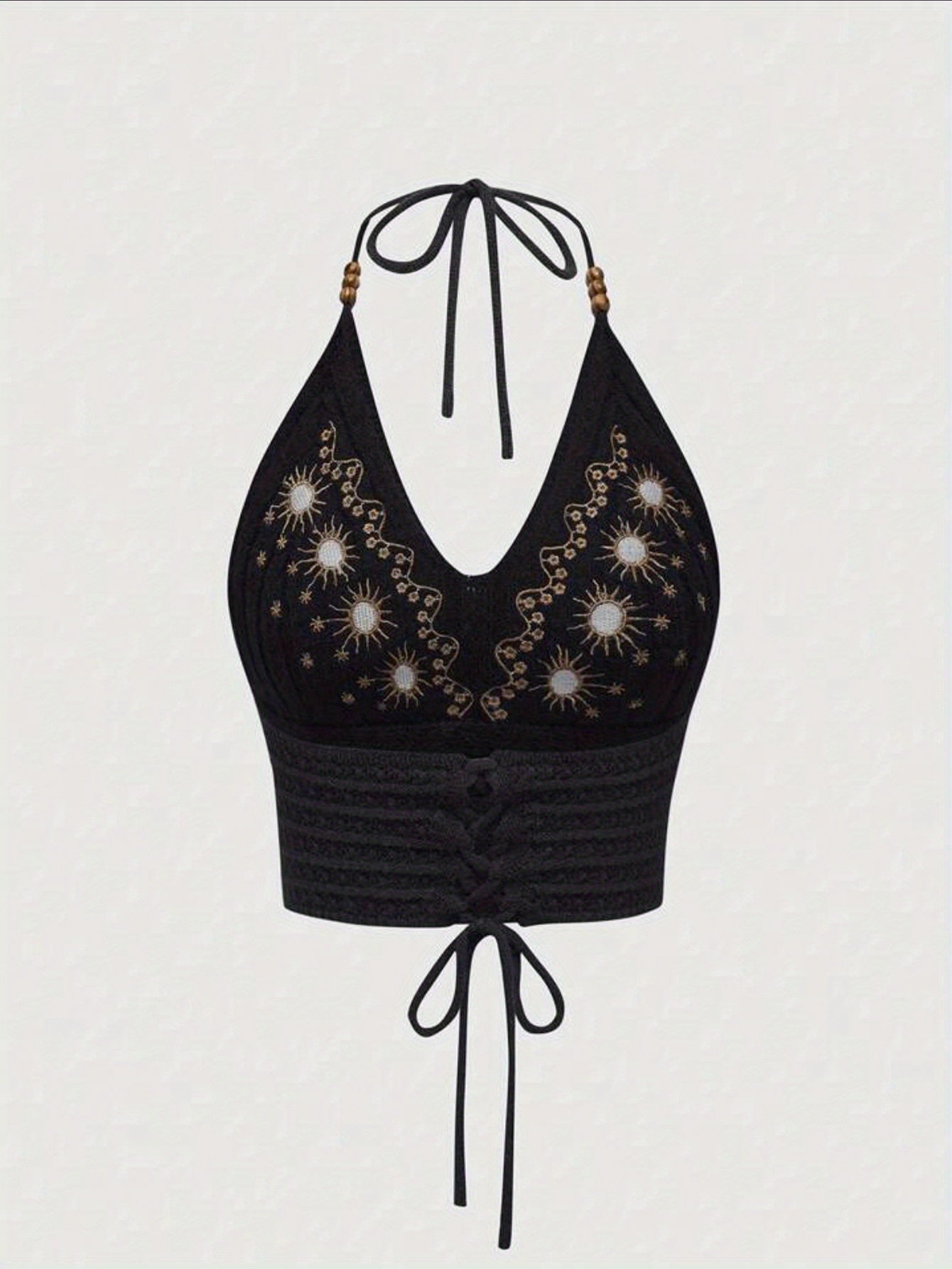 Women's Ethnic Style Textured Design Neck Vest