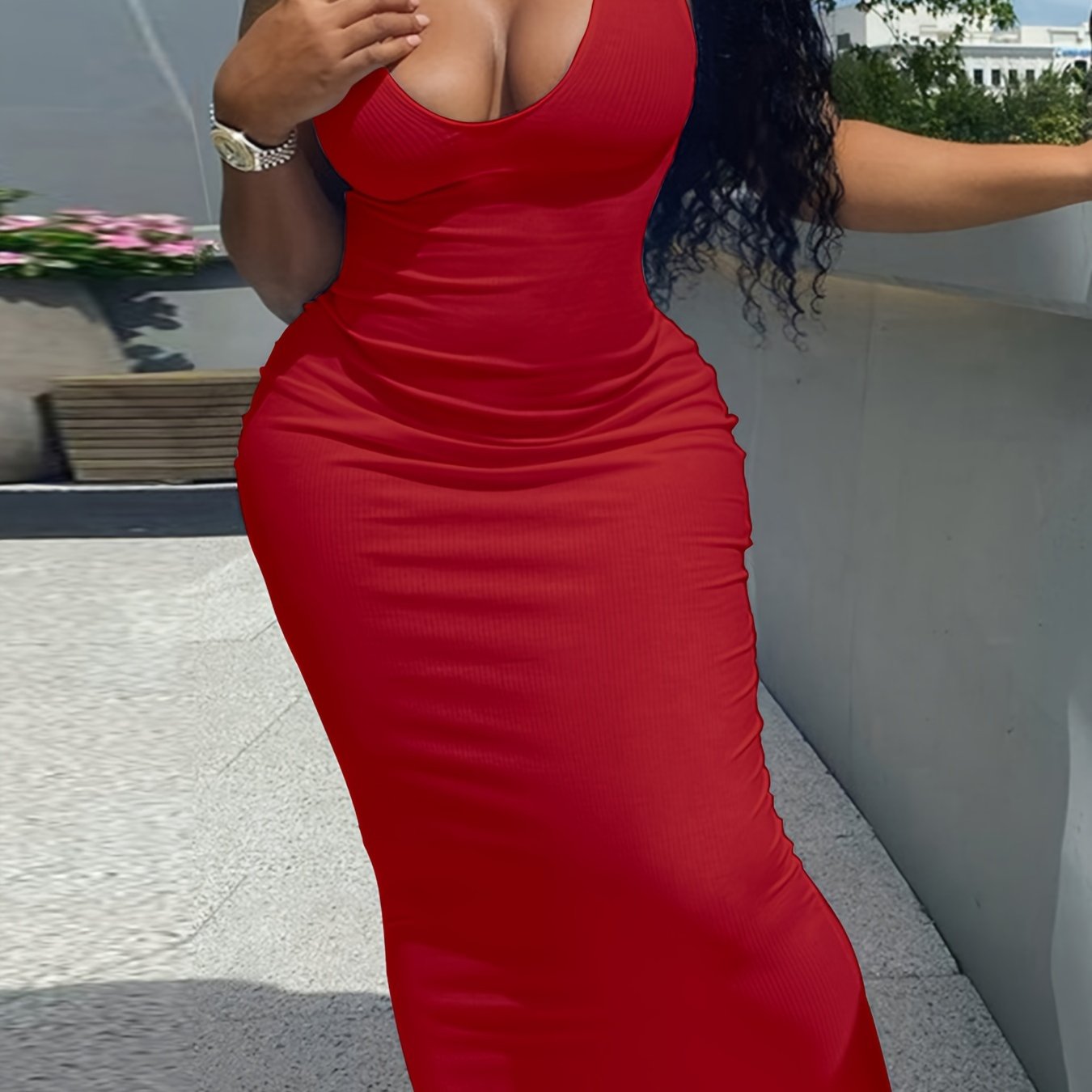 Sexy Maxi Tank Dress, Bodycon Nightclub Party Casual Dress For Summer & Spring, Women's Clothing