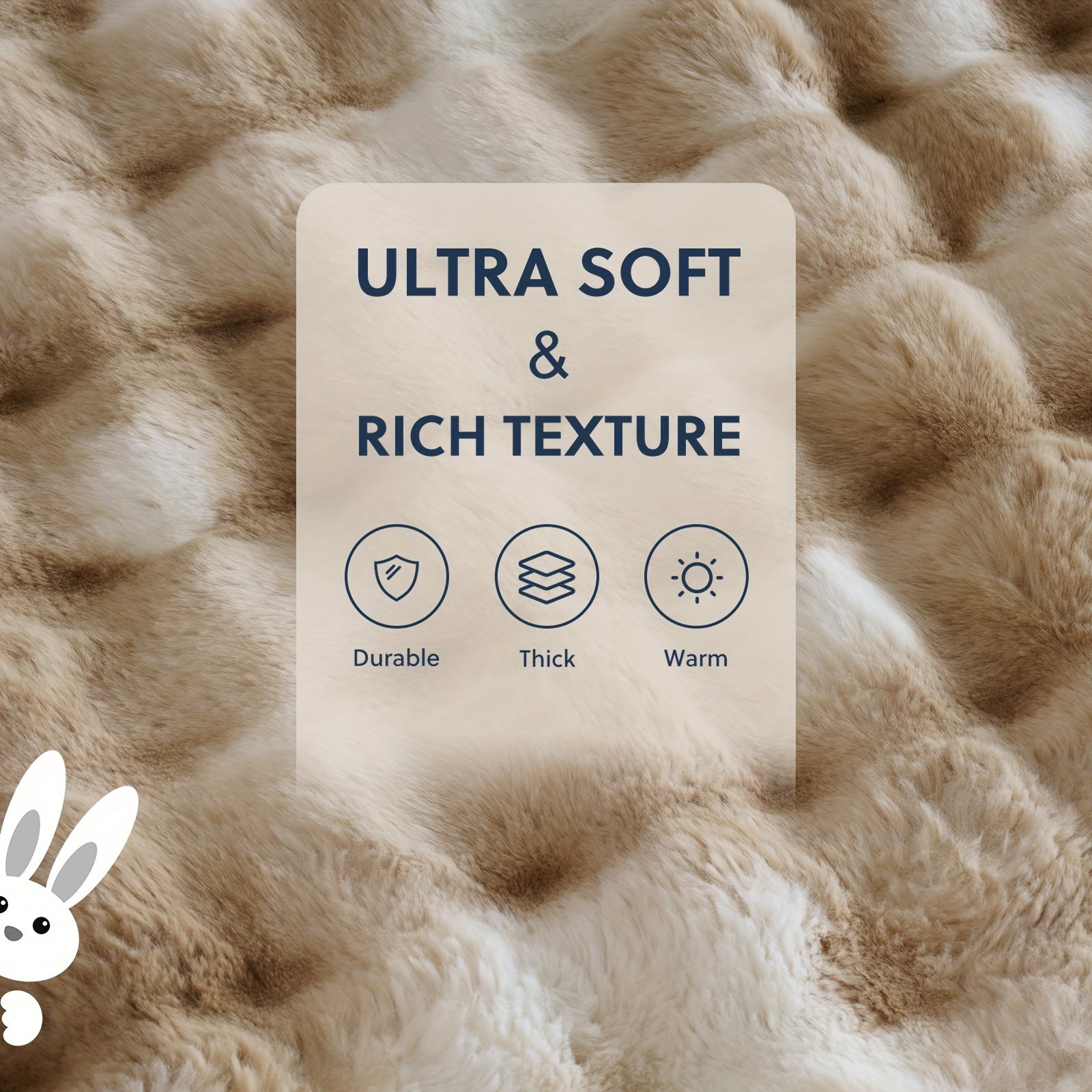 1PC Faux Rabbit Fur Queen Blanket For Bed, Thick & Warm Bed Blankets For Winter, Soft Cozy Fluffy Decorative Blankets For Living Room, Bedroom, Heavy Furry Luxury Blanket Gifts