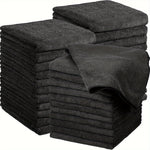 26 Packs of Bleach Proof Salon Towels Absorbent Microfiber Towels Bleach Resistant Salon Hand Towels for Gym Bath Spa Shaving Shampoo Home Hair Drying 16 x 28 Inches (Black)