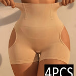 4pcs Black High Waist Shaping Panties, Tummy Control Compression Panties, Women'S Lingerie and Shapewear