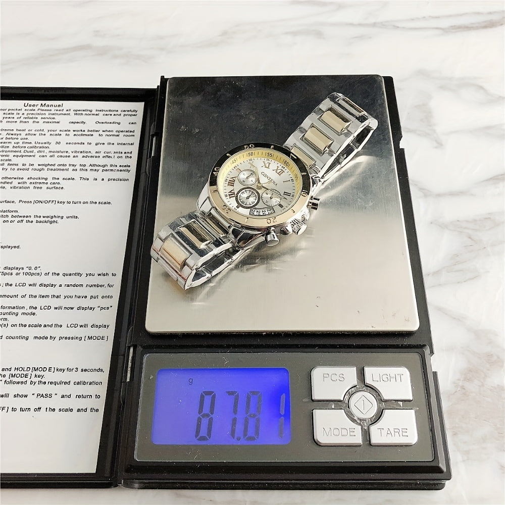 Quartz Watch For Women Stainless Steel Wrist Watch Alloy Pointer With Bracelet Set For Gifts Women daily uses Gifts For Eid
