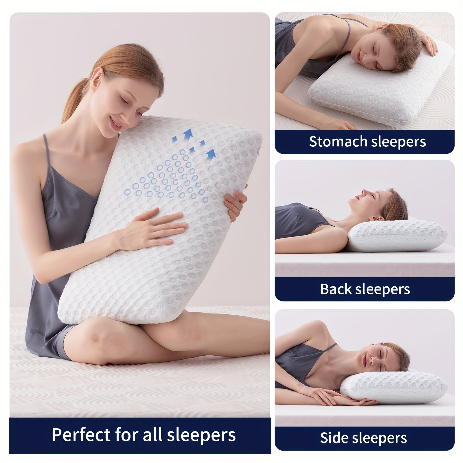 MUUEGM Neck Pillow For Sleeping, Contour Cooling Pillow For Side Sleeper, Bed Pillow For Sleeping Standard Size.