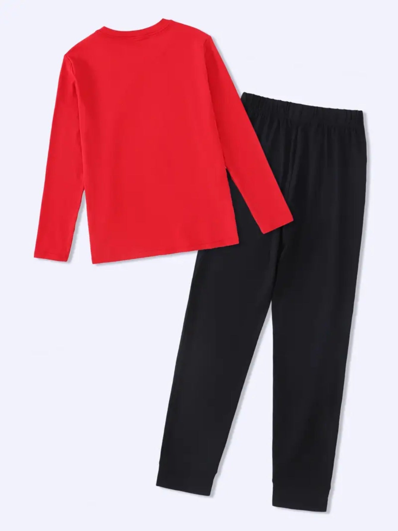 Women's Me Vs Me Print Long Sleeve Outfit - Made from Polyester Blend Knit Fabric, Round Neck Autumn/Winter Set, Includes Pants And Top, Perfect for Business And Casual Attire, an Ideal Gift Choice.