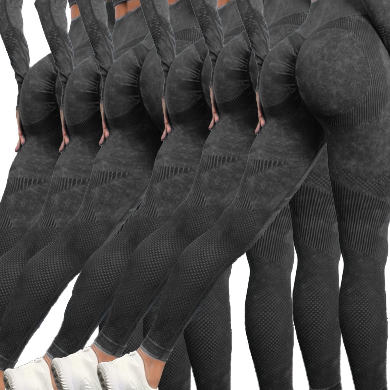 6pcs Yoga Legging Seamless Workout High Waist Butt Liftings Athletic Leggings, High Waisted Leggings for Women - Soft Athletic Tummy Control Pants for Running Cycling Yoga Workout