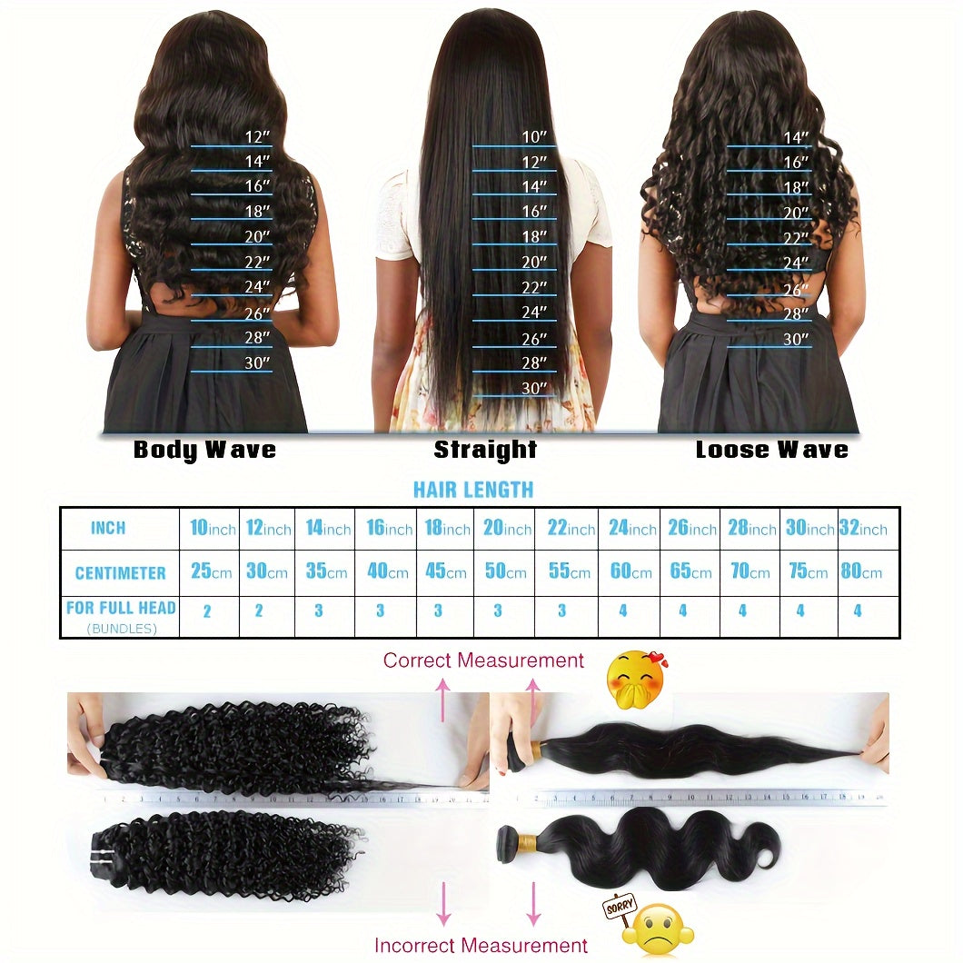 4 Bundles Water Wave Human Hair with 4x4 Lace Closure - 100% Virgin Remy Hair, Unprocessed Curly Wet and Wavy Weave for Natural Look, Includes Frontal Closure, Perfect for All Ethnicities
