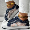 Floral Pattern Embroidery Dot Print Sneakers