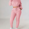 2pcs Stylish Elastic Hem Sports Suit - Women's Activewear, Long Sleeves Drawstring Crew Top & Pant Set, Comfortable Sporty Outfit For Fitness, Running, And Casual Wear
