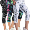3pcs High Waist Yoga Capris Pants For Women, Tummy Control Workout Capri Leggings With Pockets, Fitness Running Capri Pants