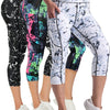 3pcs High Waist Yoga Capris Pants For Women, Tummy Control Workout Capri Leggings With Pockets, Fitness Running Capri Pants