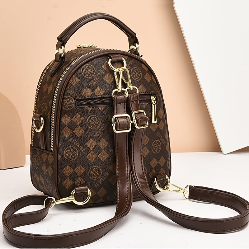 New Fashion All-match Simple Travel Backpack, Printed Small Backpack, Crossbody And Shoulder Dual-purpose Backpack