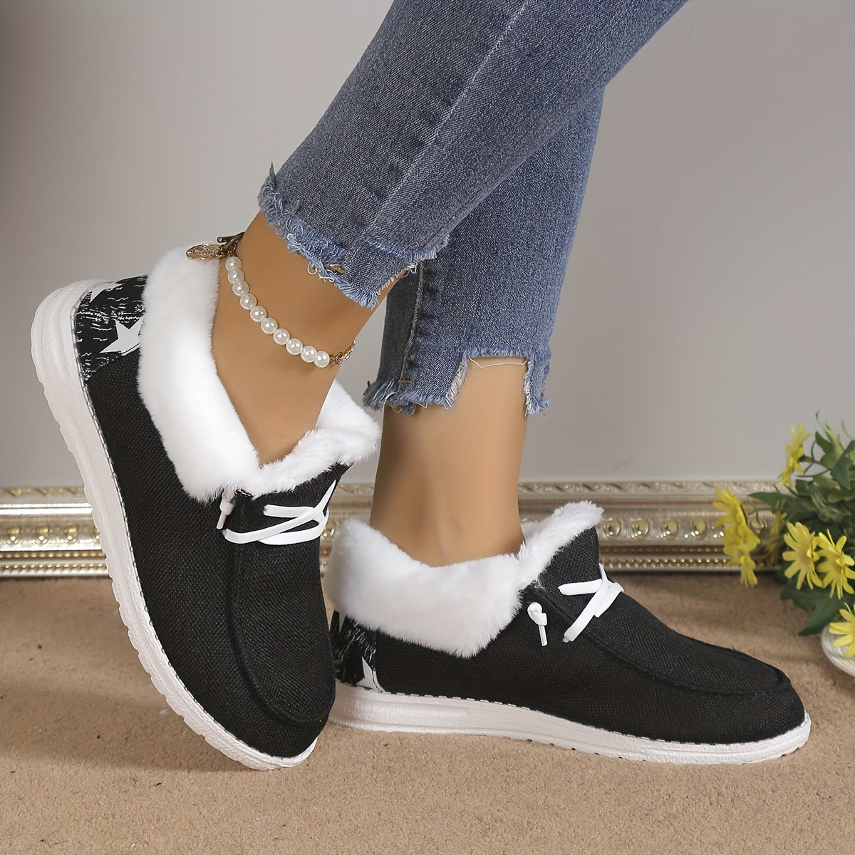 [Cozy Winter Boots] Warm & Cozy Women's Plush Lined Shoes - Thermal Winter Ankle Boots, Slip on Snow Boots