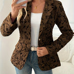 Women's Casual Retro-Inspired Solid Color Short Blazer - Olive Green H-Silhouette Long Sleeve Jacket with Single-Button Closure, Lightweight Spring/Fall Versatile Outerwear for Dresses & Jeans, Professional Attire | Hsilhouet