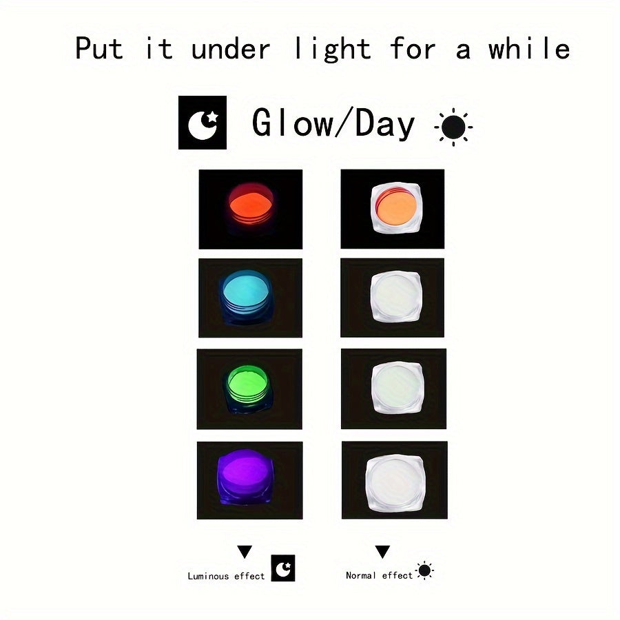 1 Box Neon Phosphor Powder Nail Glitter Powder Dust Luminous Pigment Fluorescent Powder Glow In The Dark Nail Glitters For Nail Decoration For Music Festival