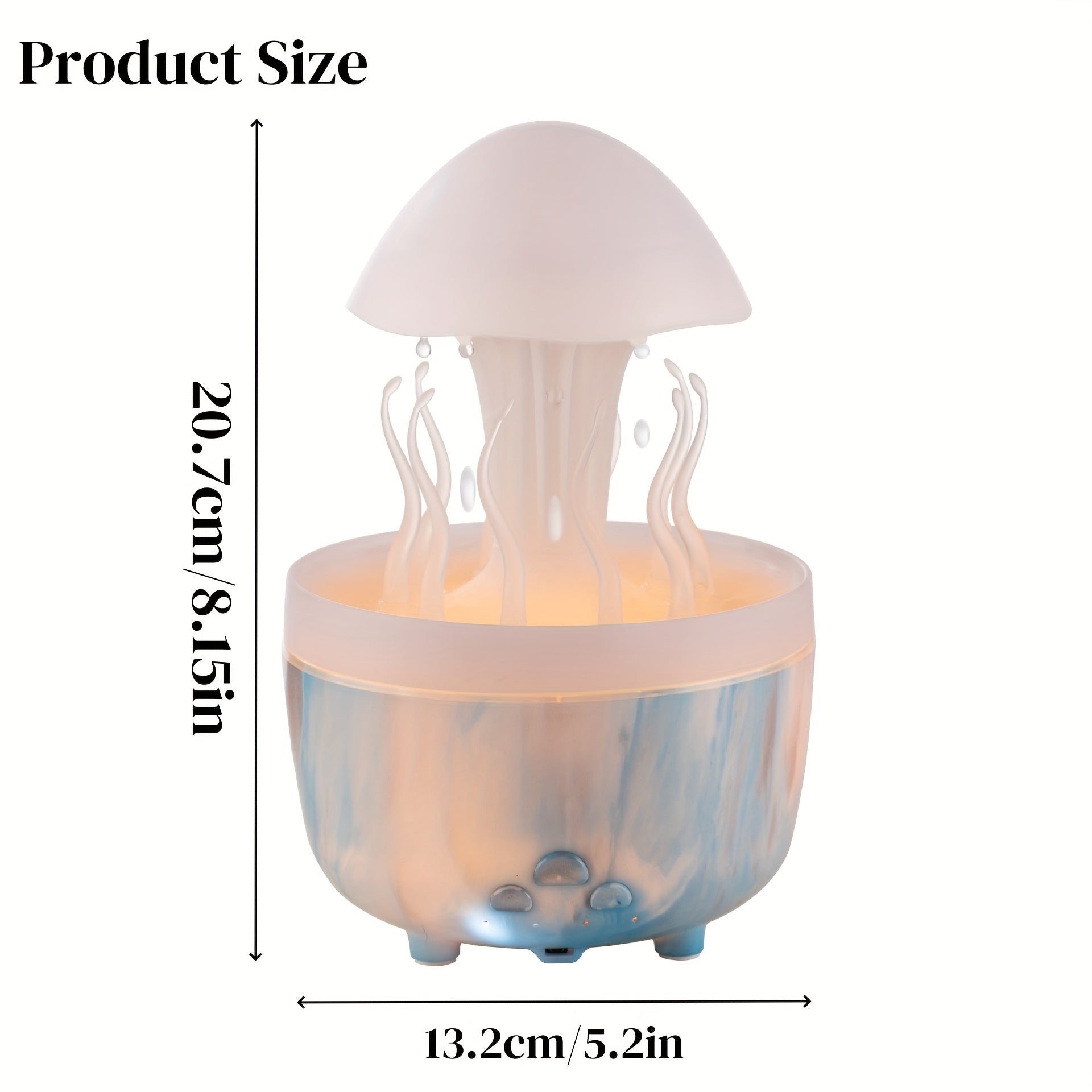 Smart Volcano Raindrop Aroma Diffuser – Nautical-Themed Essential Oil Humidifier with 3-Level Timer, Remote Control, and Simulated Raindrops for Bedroom & Living Room Decor, US Plug, Safe Low Voltage Device