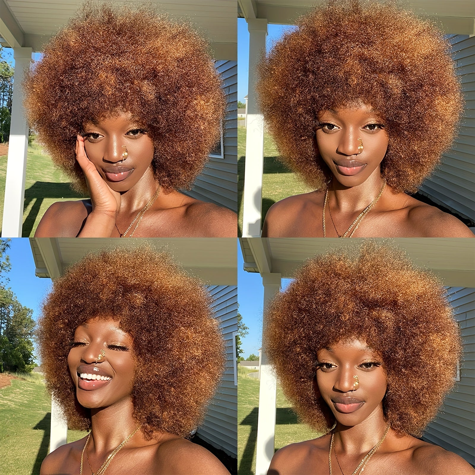 10 Inch Afro Kinky Curly Wigs 70s 80s Wigs Large Bouncy And Soft Natural Looking Full Puff Wigs For Party Cosplay Daily Wear