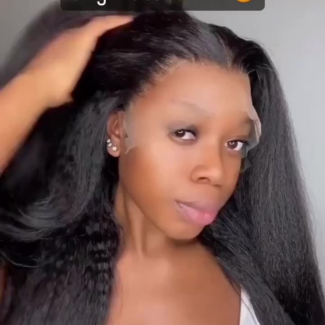 CLYDANX 200% Density Yaki Straight Glueless Lace Front Wig for - Pre-Plucked Ready-to-Wear Human Hair Wig with 13x4 Lace, No Glue Needed, Beginner-Friendly Natural Look