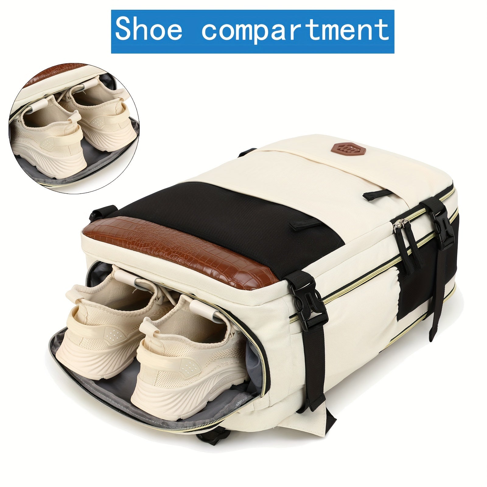 Airline-Approved Waterproof Laptop Backpack - Travel College Computer Bag with Shoe Compartment - Suitable for Both Women and Men