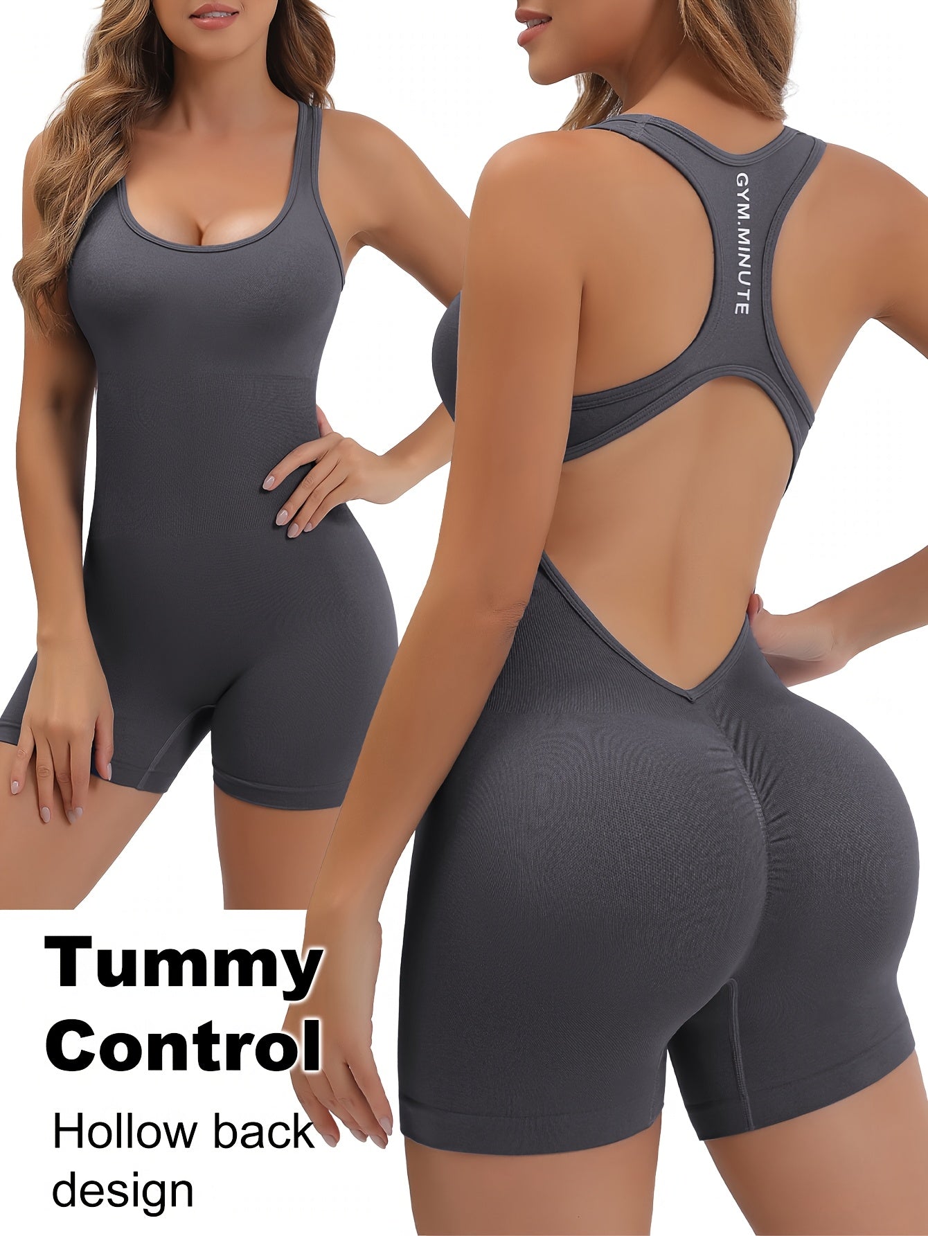Women's High-Stretch Seamless Brown Jumpsuit Bodysuit - Soft, Breathable, 4-Way Stretch for Yoga, Tennis & Fitness - Quick-Dry, No Sheer Fabric, Machine Washable